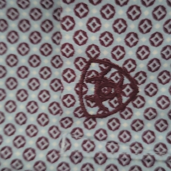 NWOT!  Men's Blue Patterened Ariat Medium Long Sleeve Shirt - Picture 4 of 6